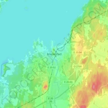 Mariestad topographic map, elevation, terrain