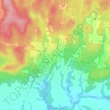 Brownsburg topographic map, elevation, terrain
