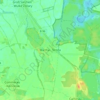 Wartha topographic map, elevation, terrain