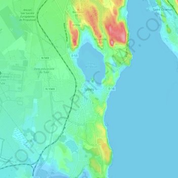 Istres topographic map, elevation, terrain
