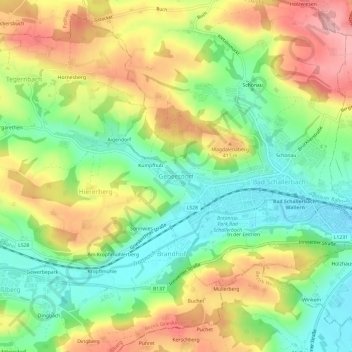 Gebersdorf topographic map, elevation, terrain