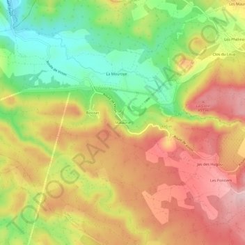 Malaurie topographic map, elevation, terrain