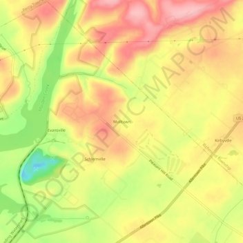 Molltown topographic map, elevation, terrain