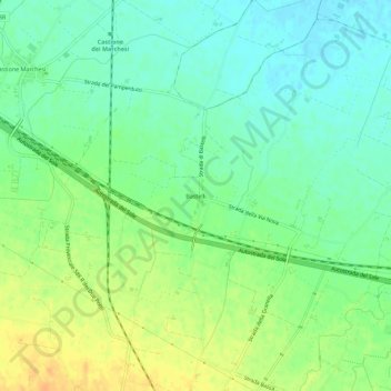 Bastelli topographic map, elevation, terrain