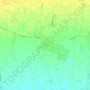 Cizzago topographic map, elevation, terrain