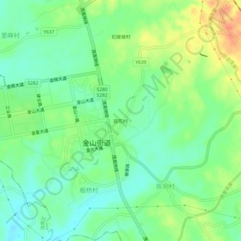 Shuanghua topographic map, elevation, terrain