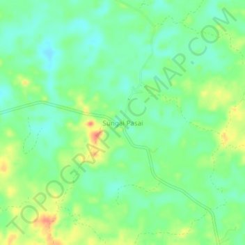 Sungai Pasai topographic map, elevation, terrain