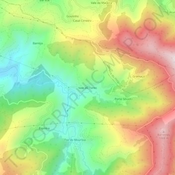 Vale do Torno topographic map, elevation, terrain
