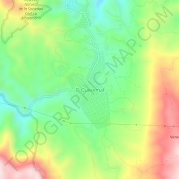El Queremal topographic map, elevation, terrain