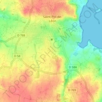 Lanvalou topographic map, elevation, terrain