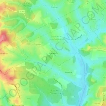 Champlong topographic map, elevation, terrain