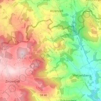 Wullendorf topographic map, elevation, terrain