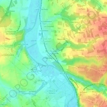Les Motillons topographic map, elevation, terrain