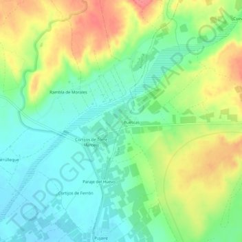 Ruescas topographic map, elevation, terrain