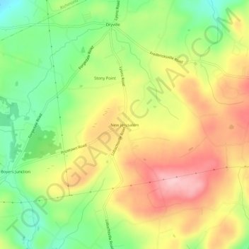 New Jerusalem topographic map, elevation, terrain