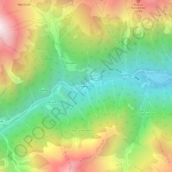 Campioli topographic map, elevation, terrain