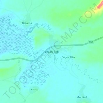 Ségala Ndi topographic map, elevation, terrain