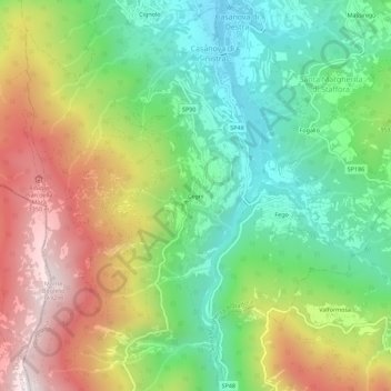 Cegni topographic map, elevation, terrain