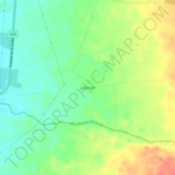 Libertad topographic map, elevation, terrain