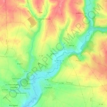 La Barre topographic map, elevation, terrain