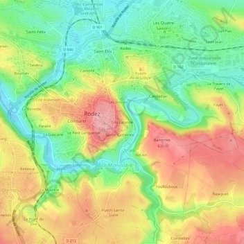 Cité Lalande topographic map, elevation, terrain