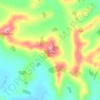Maheno topographic map, elevation, terrain