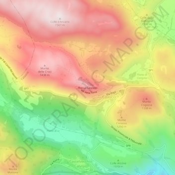 Rocca Calascio topographic map, elevation, terrain