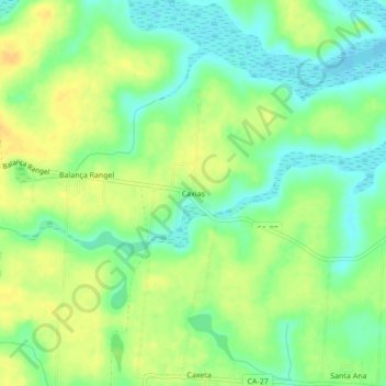 Caxias topographic map, elevation, terrain