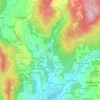Teamonde topographic map, elevation, terrain