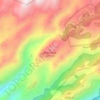 Rose Peak topographic map, elevation, terrain