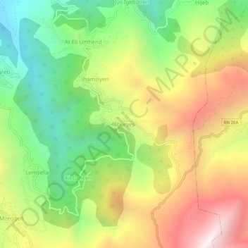 Abourghès topographic map, elevation, terrain