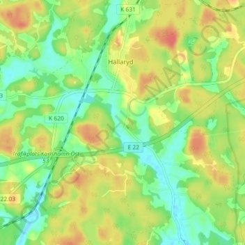 Trensum topographic map, elevation, terrain