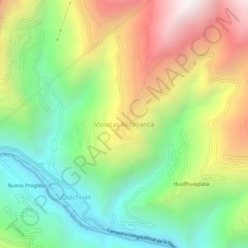 Violetas Accoyanca topographic map, elevation, terrain