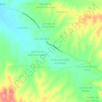 San Carlos topographic map, elevation, terrain