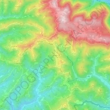 Kojsko topographic map, elevation, terrain