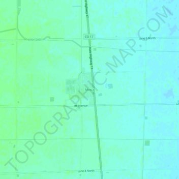 Mosca topographic map, elevation, terrain