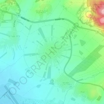 Nahalal topographic map, elevation, terrain