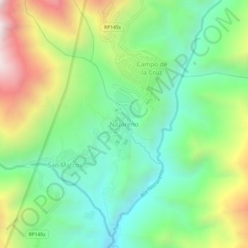 Nazareno topographic map, elevation, terrain