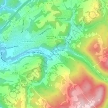Dellslow topographic map, elevation, terrain