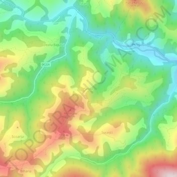 Snide topographic map, elevation, terrain