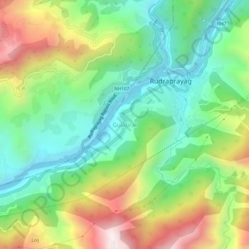 Gulabrai topographic map, elevation, terrain