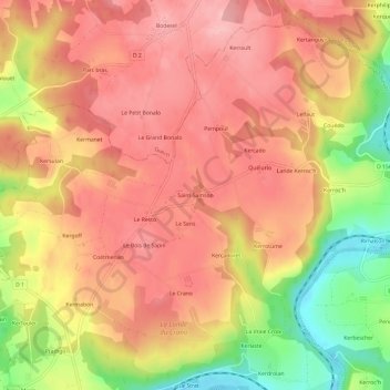 Saint-Samson topographic map, elevation, terrain