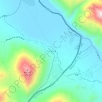 Demchok topographic map, elevation, terrain