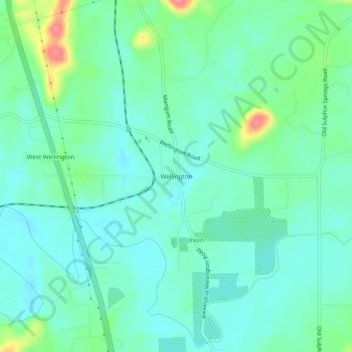 Wellington topographic map, elevation, terrain