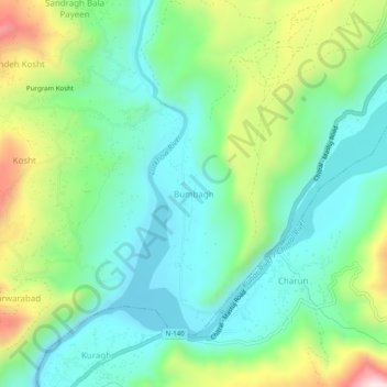 Bumbagh topographic map, elevation, terrain