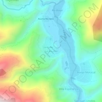 La Asunta topographic map, elevation, terrain