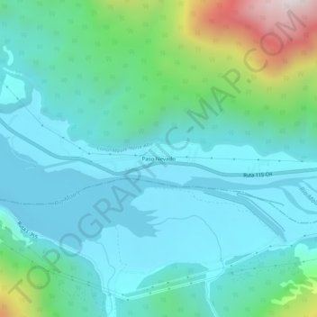 Paso Nevado topographic map, elevation, terrain
