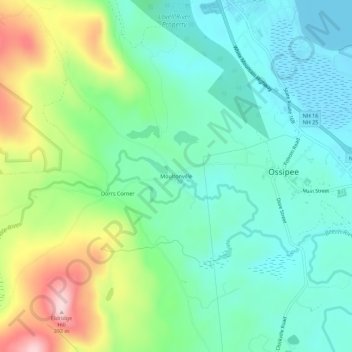 Moultonville topographic map, elevation, terrain