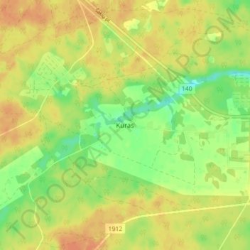Kuras topographic map, elevation, terrain