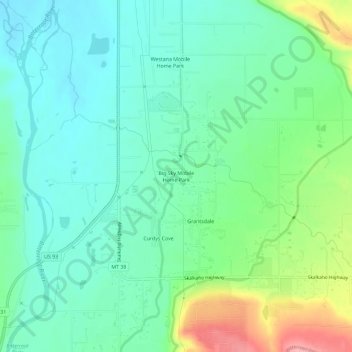 Big Sky Mobile Home Park topographic map, elevation, terrain